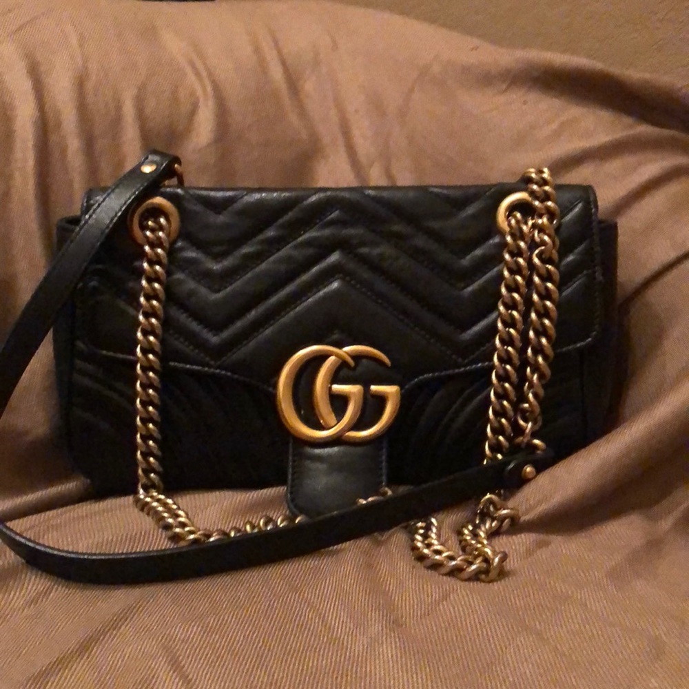 💯 AUTHENTIC GUCCI SMALL MARMONT BLACK